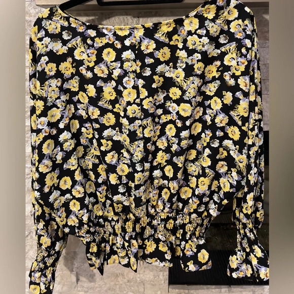 Anthropologie Azelhazel size Medium floral long sleeve top - Picture 7 of 8